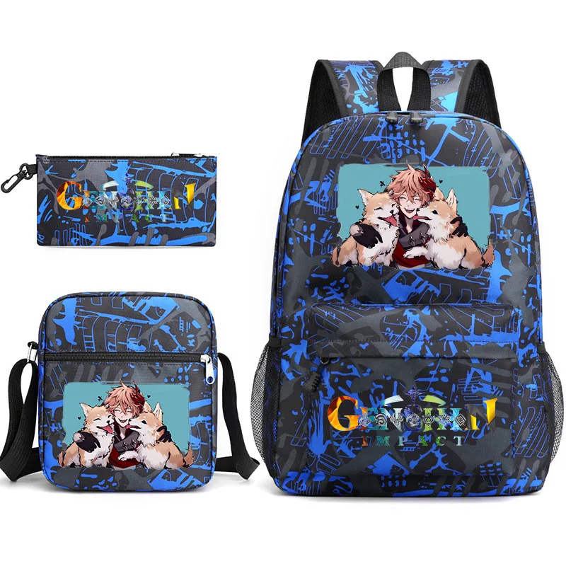 Школьная сумка для подростков Genshin Impact, рюкзак разных цветов с мультяшным принтом, Повседневный рюкзак, Детский рюкзак для мальчиков и девочек - 5