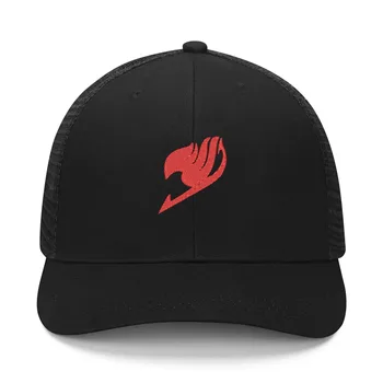 Шляпа с вышивкой логотипа Fairy Tail, Мужские И Женские Спортивные бейсболки, Сетчатая кепка в стиле хип-Хоп, Летние Кепки на заказ, сделанные своими руками