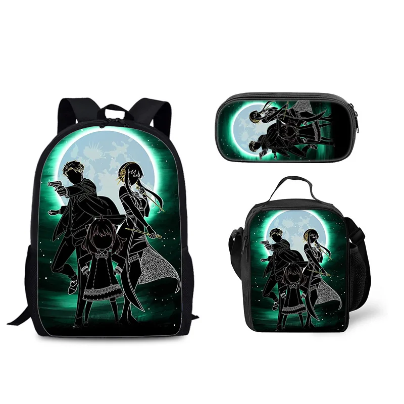 Шпионский игровой домик, набор из трех предметов, рюкзак для учащихся начальной и средней школы, школьная сумка для детского сада, сумка для ланча, сумка для карандашей - 3