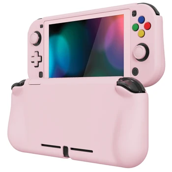 Эргономичный защитный чехол PlayVital ZealProtect для Nintendo Switch Lite с защитной пленкой для экрана, ручками для большого пальца и колпачками для кнопок - Розовый